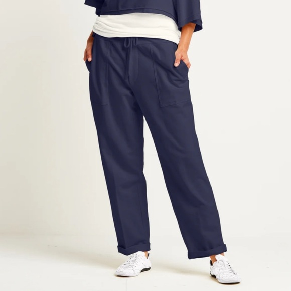 Planet by Lauren G French Terry Luxury Sweatpants Black - Picture 1 of 16